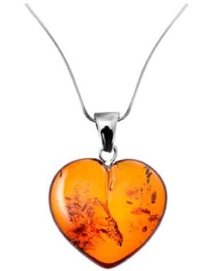 pendentif coeur d'ambre